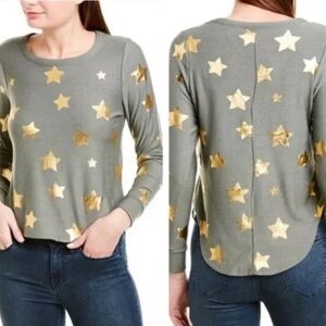 Chaser Mara Curved Hem Knit Top Stars